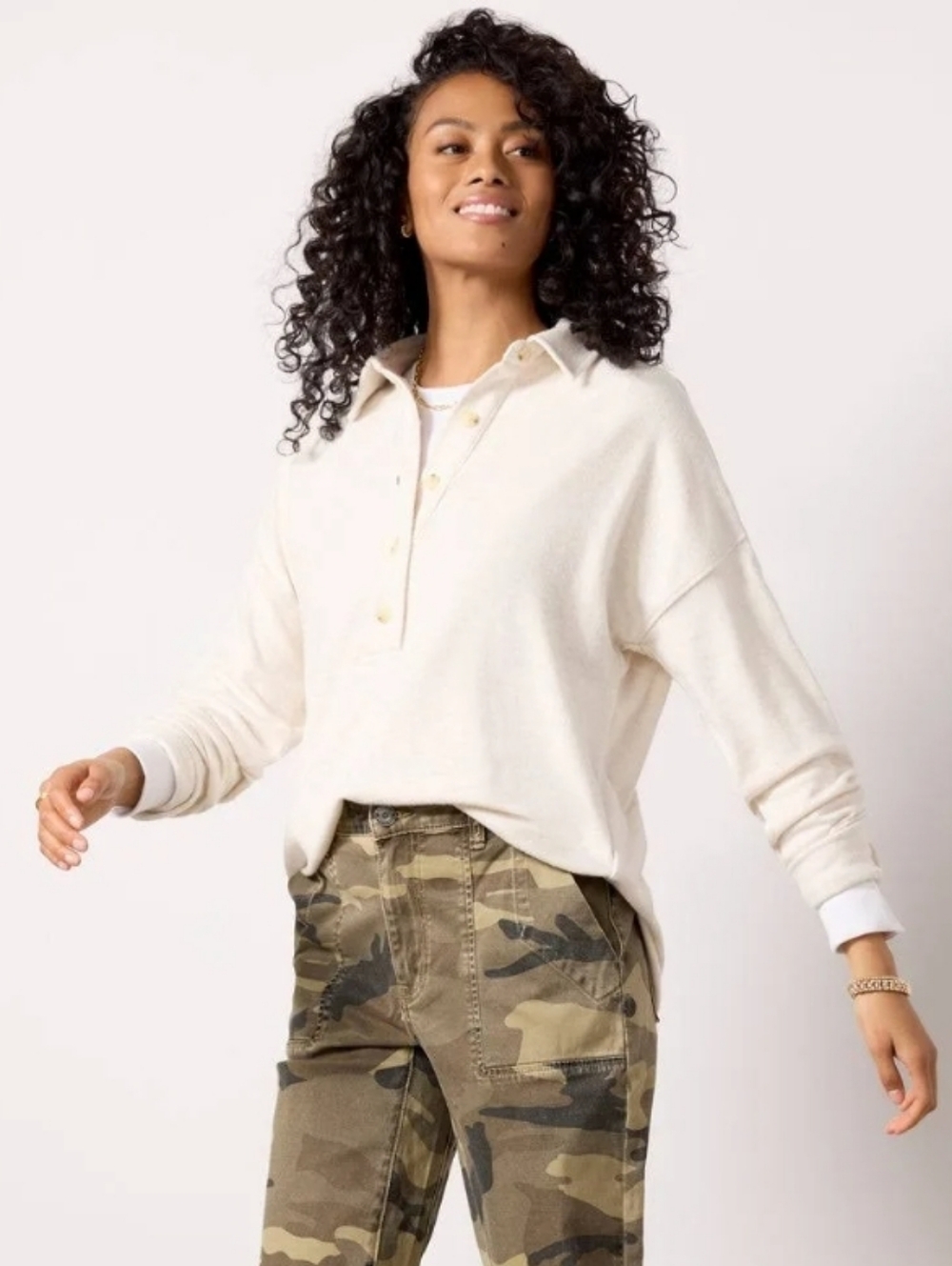 FAHERTY Legend Montana Pullover Heathered Cream Oatmeal XL